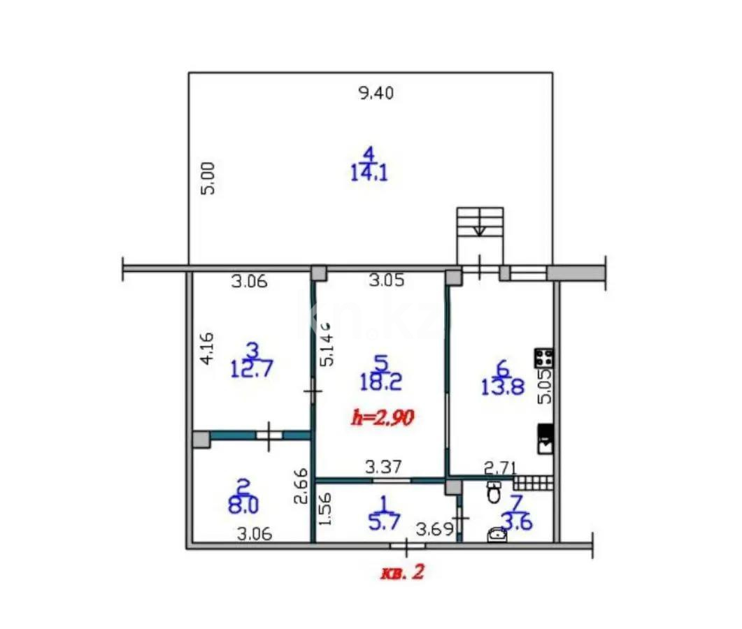 Продажа 2-комнатной квартиры, 76.1 м², ул. Талапты, дом  34/1 - Продажа  двухкомнатных квартир в новостройках Алматы с фото фото 4 из 4