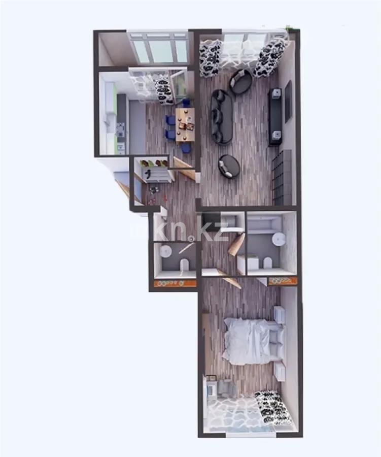 Продажа 2-комнатной квартиры, 68.5 м², ул. 24-я, дом  1/1б стр - Продажа квартир в Алматы фото 1 из 1