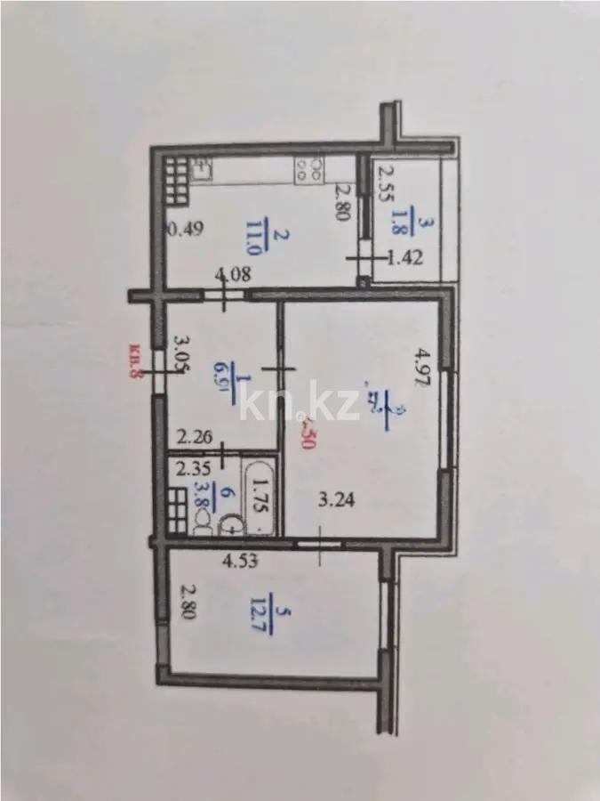 Продажа 2-комнатной квартиры, 53 м², мкр-н Мадениет, дом  834/29 - Продажа квартир в Алматы фото 5 из 5