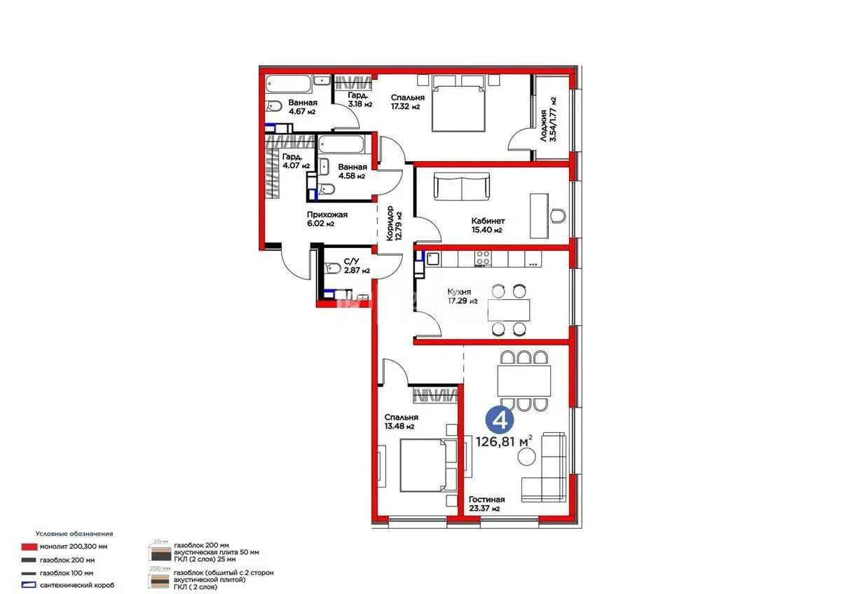 Продажа 4-комнатной квартиры, 127 м² - Продажа четырехкомнатных квартир от собственников в Алматы фото 1 из 1