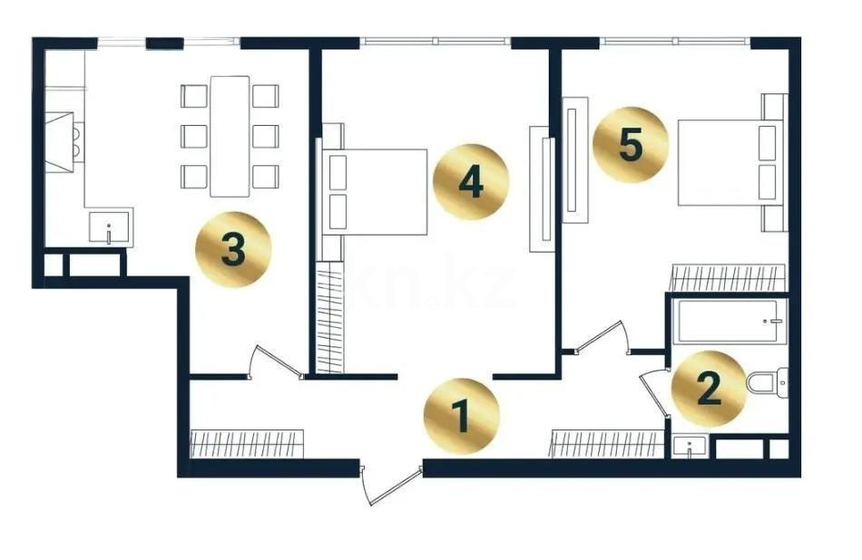 Продажа 3-комнатной квартиры, 71.5 м² - Продажа трехкомнатных квартир в монолитно-каркасном доме в Казахстане - страница 2 фото 1 из 1