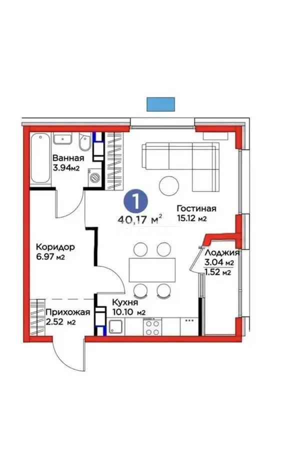 Продажа 1-комнатной квартиры, 40 м² - Продажа однокомнатных квартир в Алматы - страница 3 фото 1 из 1