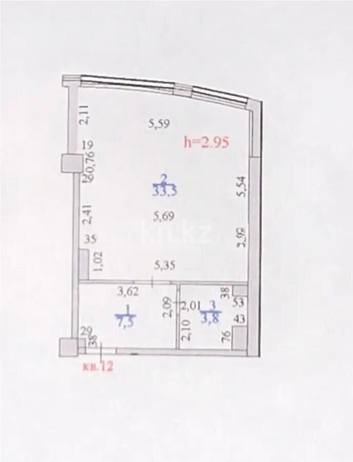 Продажа 1-комнатной квартиры, 44.8 м² в Астане - фото 3