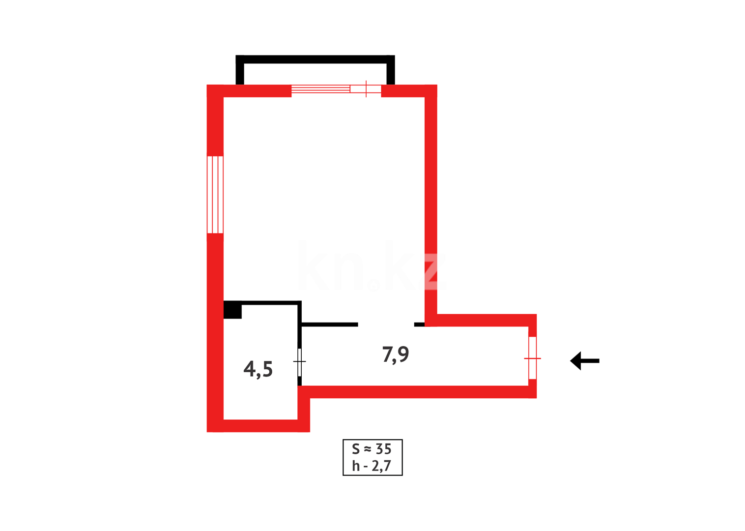 Продажа 1-комнатной квартиры, 35.13 м² - Продажа однокомнатных квартир в Астане - страница 94 фото 9 из 9