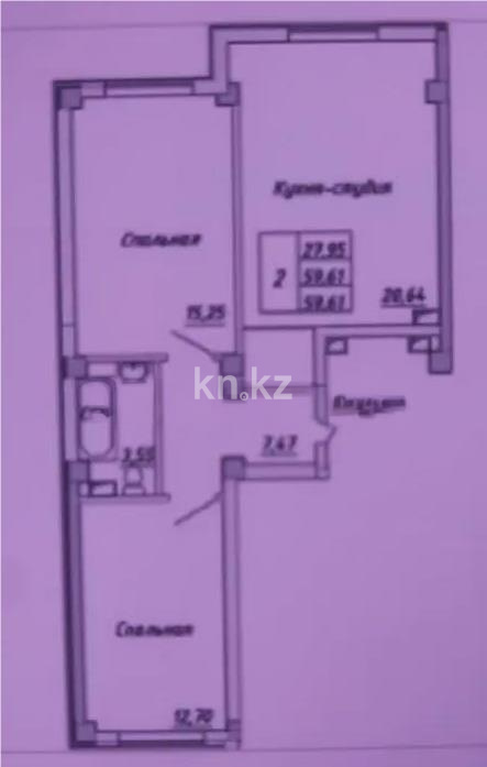 Продажа 3-комнатной квартиры, 59.61 м², ул. Устирт, дом  5/3 - Продажа  трехкомнатных квартир в новостройках Алматы без посредников фото 1 из 1