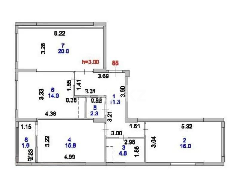 Продажа 3-комнатной квартиры, 86 м² в Астане