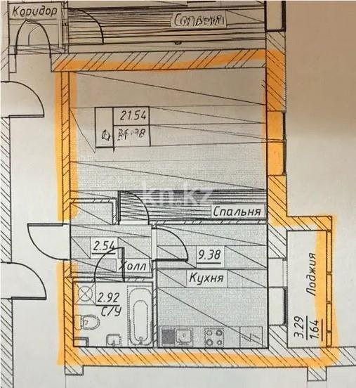 Продажа 1-комнатной квартиры, 38.2 м² в Астане