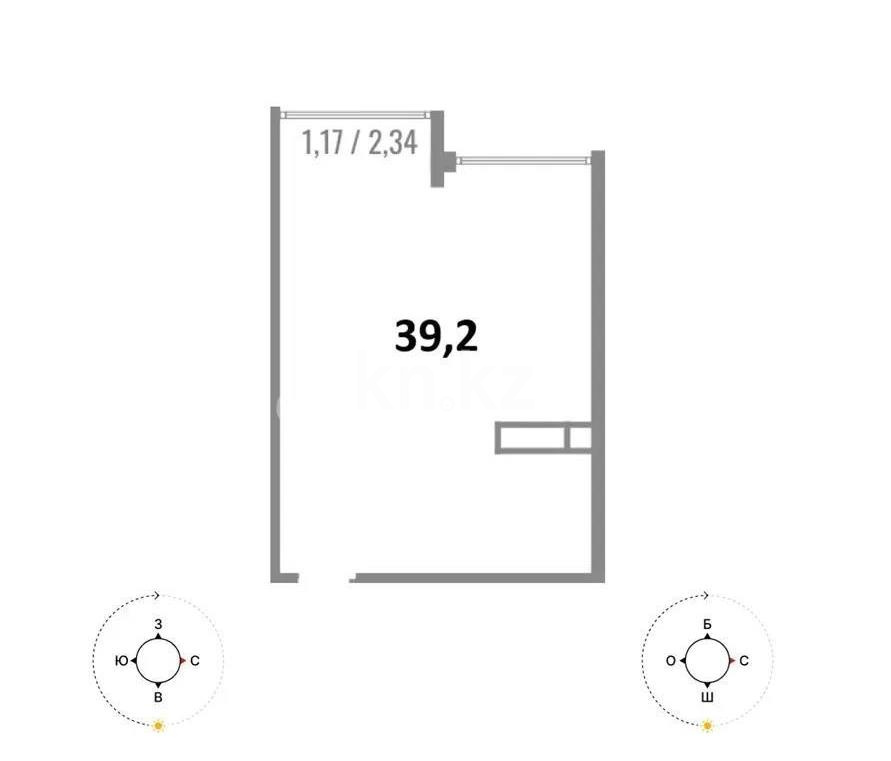 Продажа 2-комнатной квартиры, 39.2 м² в Алматы - фото 2