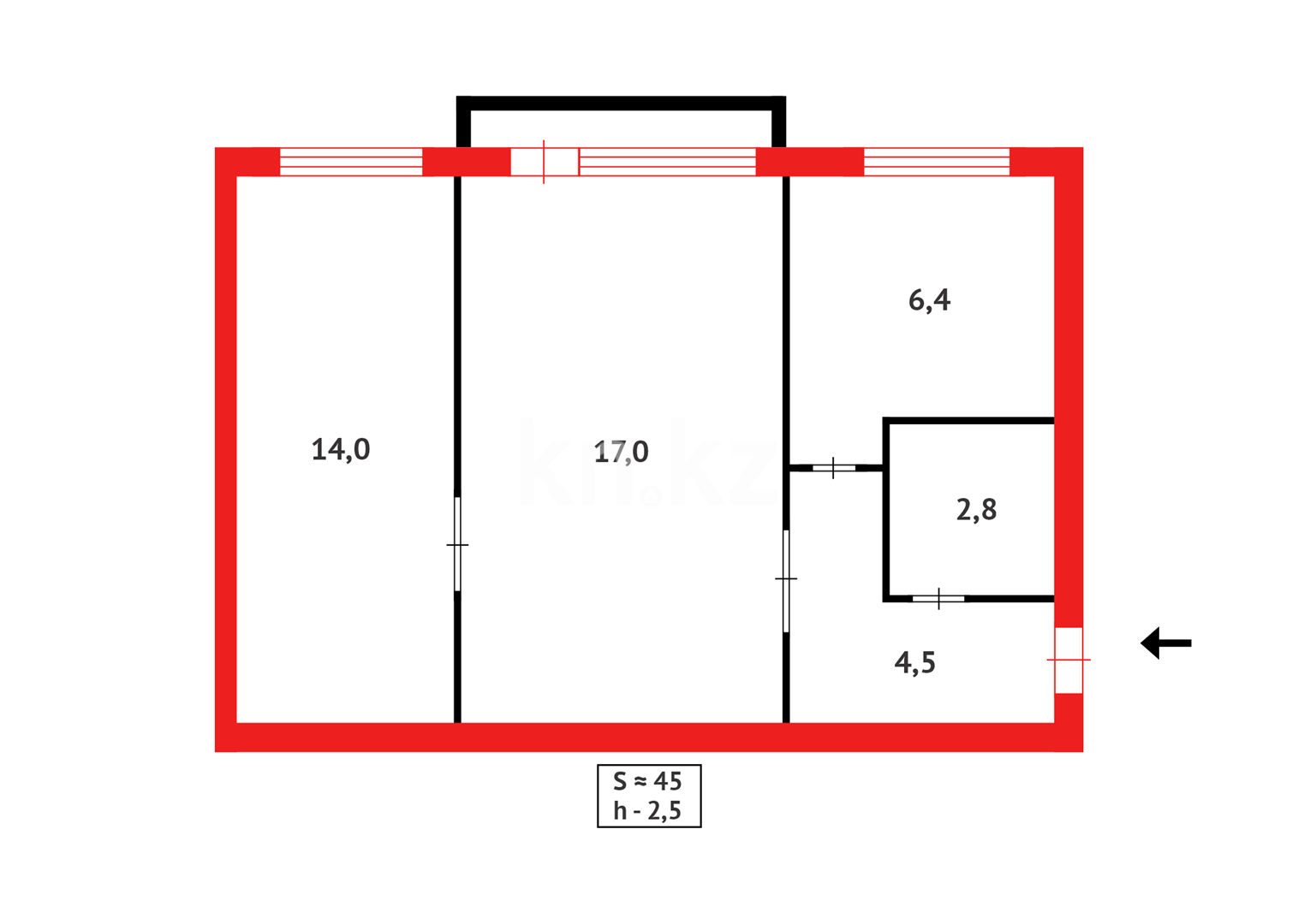 Продажа 2-комнатной квартиры, 45 м² в Астане - фото 5