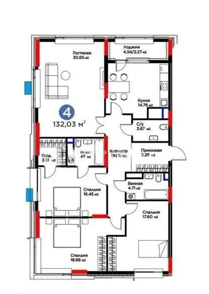Продажа 4-комнатной квартиры, 132 м² - Продажа квартир в Астане - страница 6 фото 1 из 1