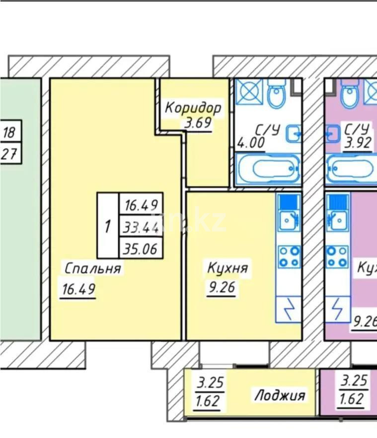 Продажа 2-комнатной квартиры, 35 м², ул. Тынышбайулы, дом  6 стр - Продажа  двухкомнатных квартир в Астане фото 1 из 1