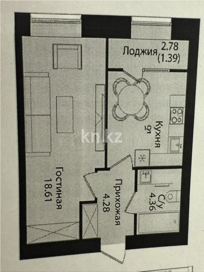 Продажа 1-комнатной квартиры, 38.6 м², ул. Е-15, дом  16 - Продажа квартир в Астане фото 1 из 1