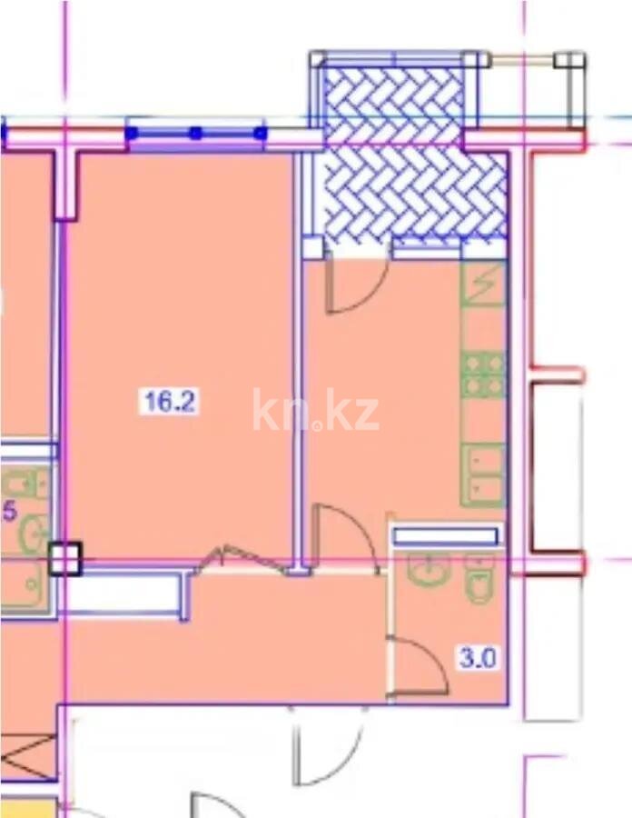 Продажа 1-комнатной квартиры, 42.1 м² в Алматы - фото 2