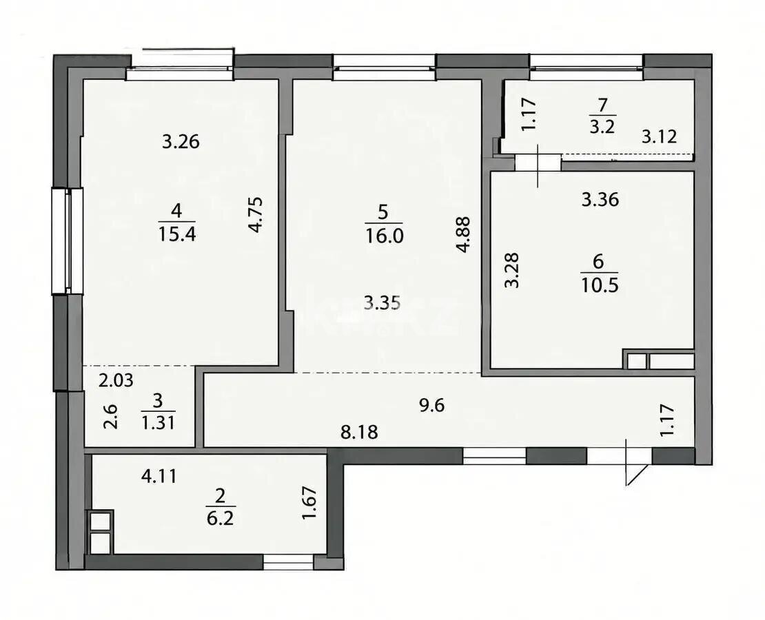 Продажа 2-комнатной квартиры, 63.1 м² в Астане - фото 2