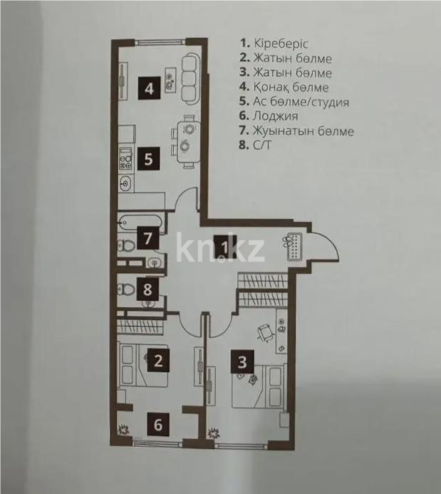 Продажа 3-комнатной квартиры, 72.7 м² - Продажа  трехкомнатных квартир в Алматы фото 1 из 1