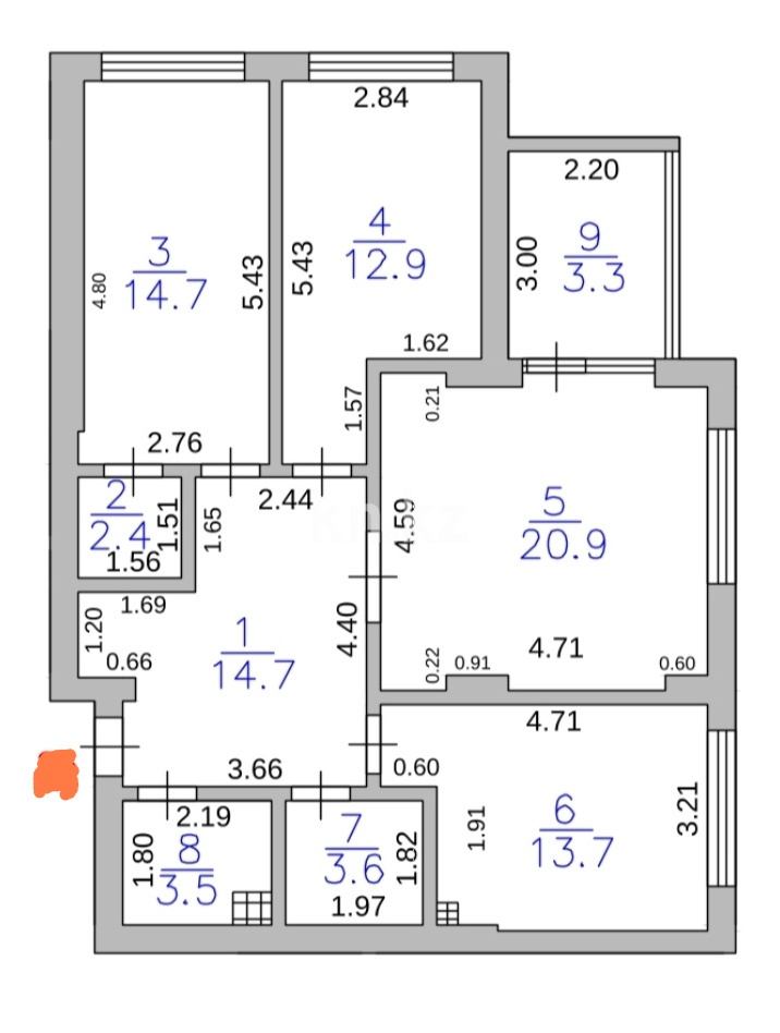 Продажа 3-комнатной квартиры, 90 м², пр. Республики, дом  23/2 - Продажа  трехкомнатных квартир в новостройках Караганды без посредников фото 15 из 16