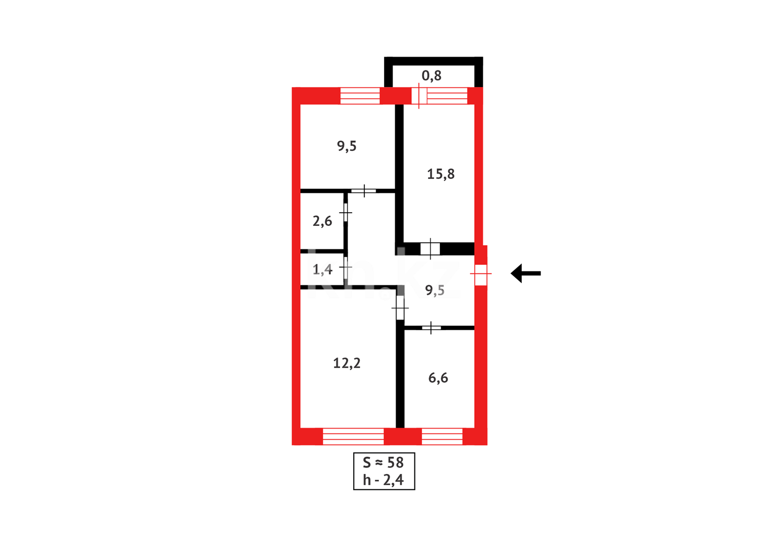 Продажа 3-комнатной квартиры, 58.4 м² - Недвижимость в Сарани - страница 2 фото 17 из 17
