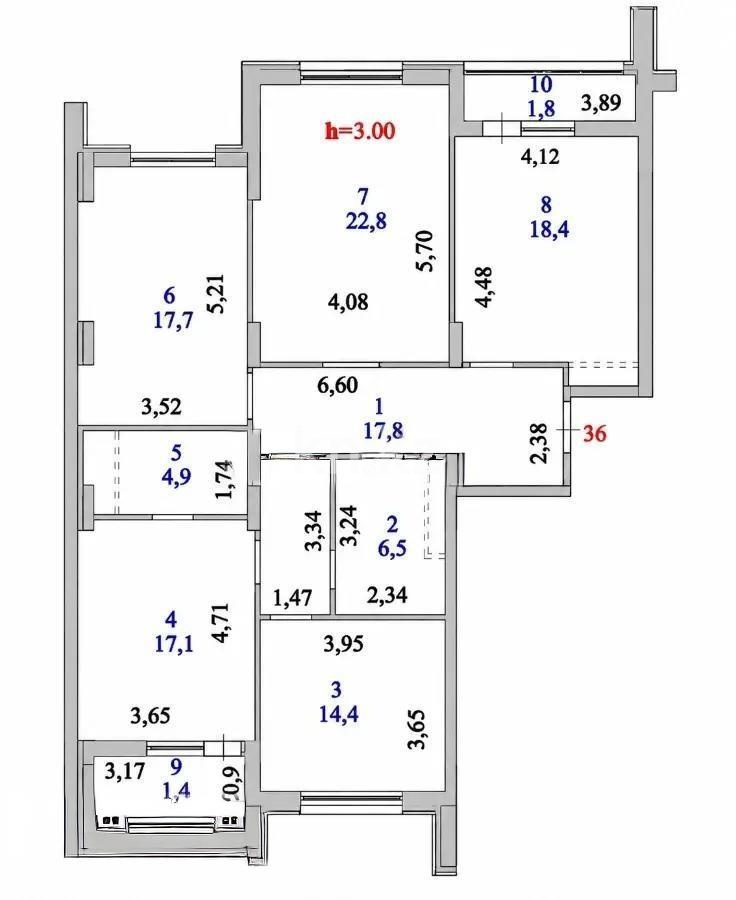 Продажа 4-комнатной квартиры, 122.8 м² в Астане - фото 5