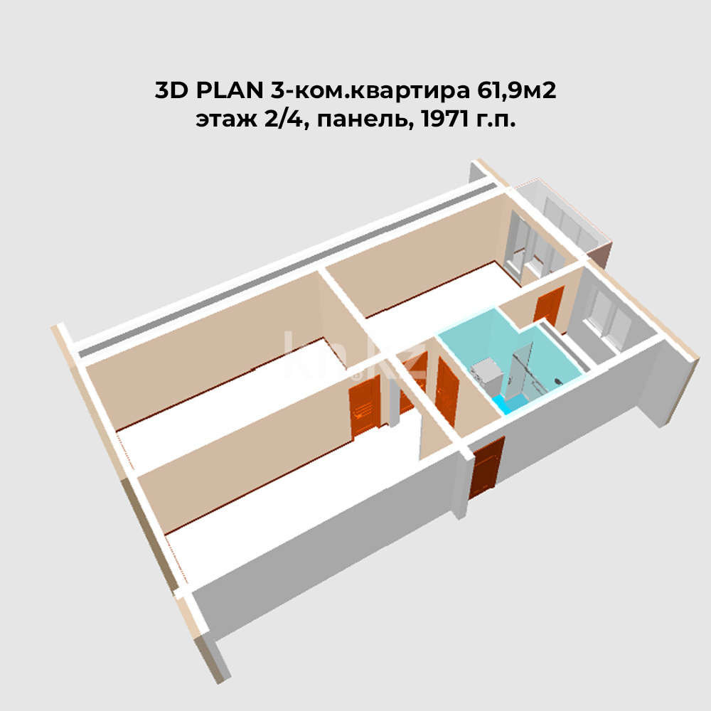 Продажа 3-комнатной квартиры, 61.9 м² - Продажа квартир в Алматы - страница 7 фото 17 из 30