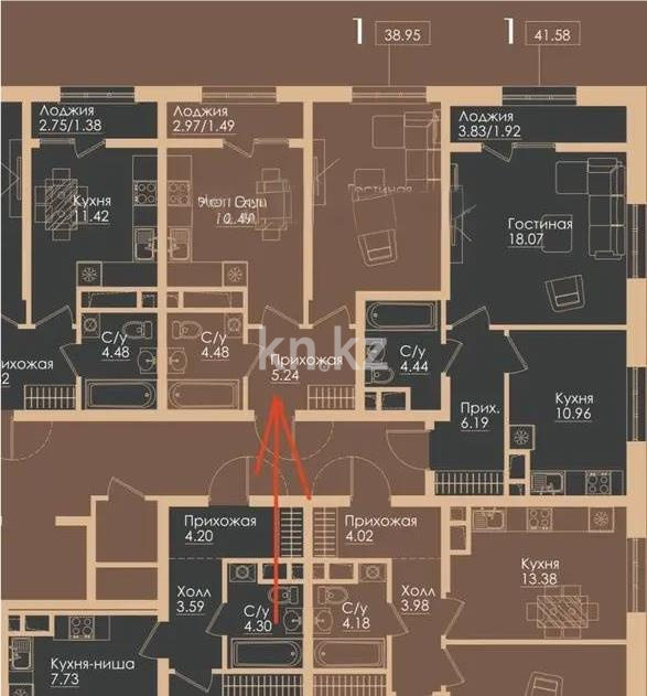 Продажа 1-комнатной квартиры, 39 м² в Алматы