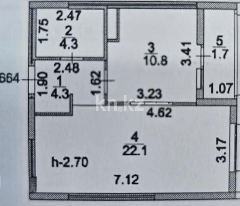 Продажа 2-комнатной квартиры, 43 м² в Астане