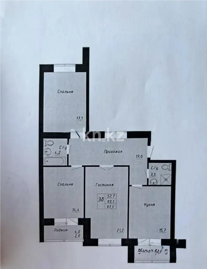 Продажа 3-комнатной квартиры, 97.1 м² - Недвижимость в Астане - страница 4 фото 1 из 1
