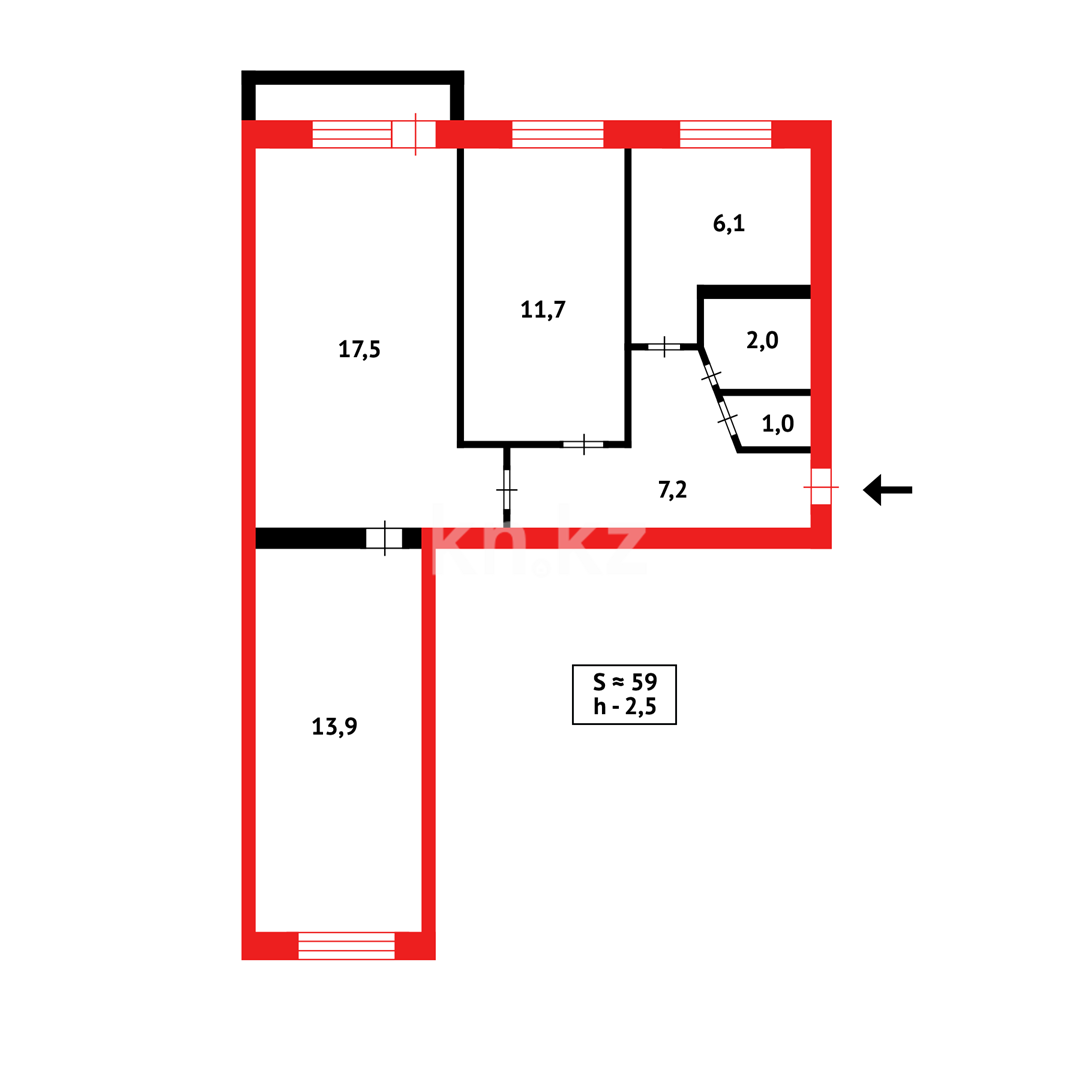Продажа 3-комнатной квартиры, 59 м² в Караганде - фото 15