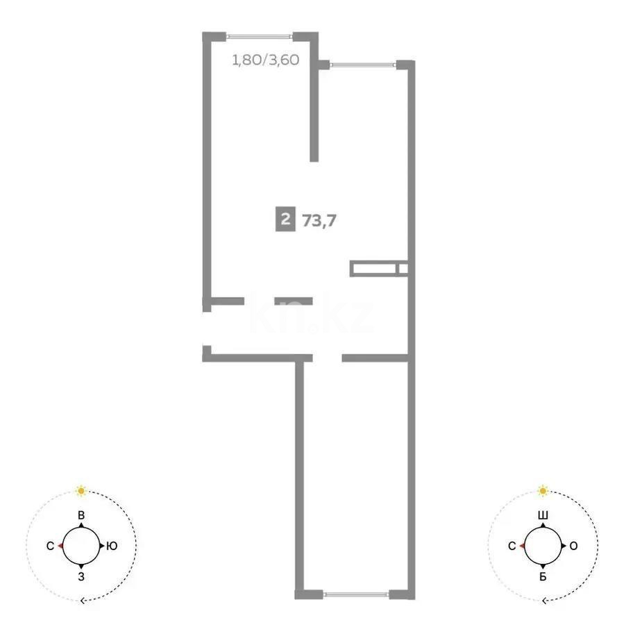 Продажа 3-комнатной квартиры, 73.7 м², мкр-н Шугыла, дом  340/5а стр в Алматы - фото 2