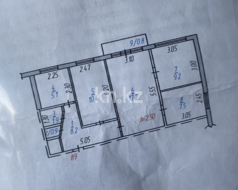 Продажа 4-комнатной квартиры, 61.2 м², мкр-н 6-й, дом  3 - Продажа  четырехкомнатных квартир в Темиртау фото 1 из 16