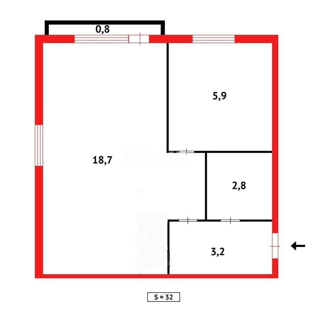 Продажа 1-комнатной квартиры, 32 м² в Темиртау - фото 10