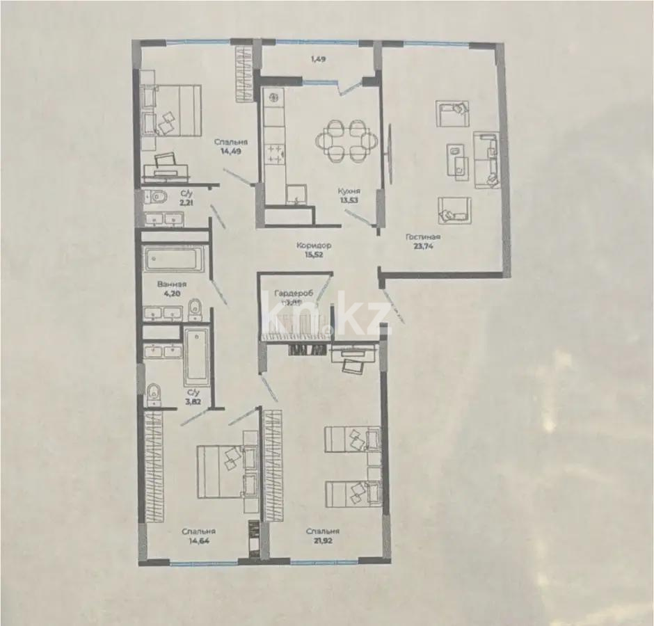 Продажа 4-комнатной квартиры, 120 м², ул. Сыганак, дом  4 стр - Продажа квартир в новостройках Астаны фото 1 из 1