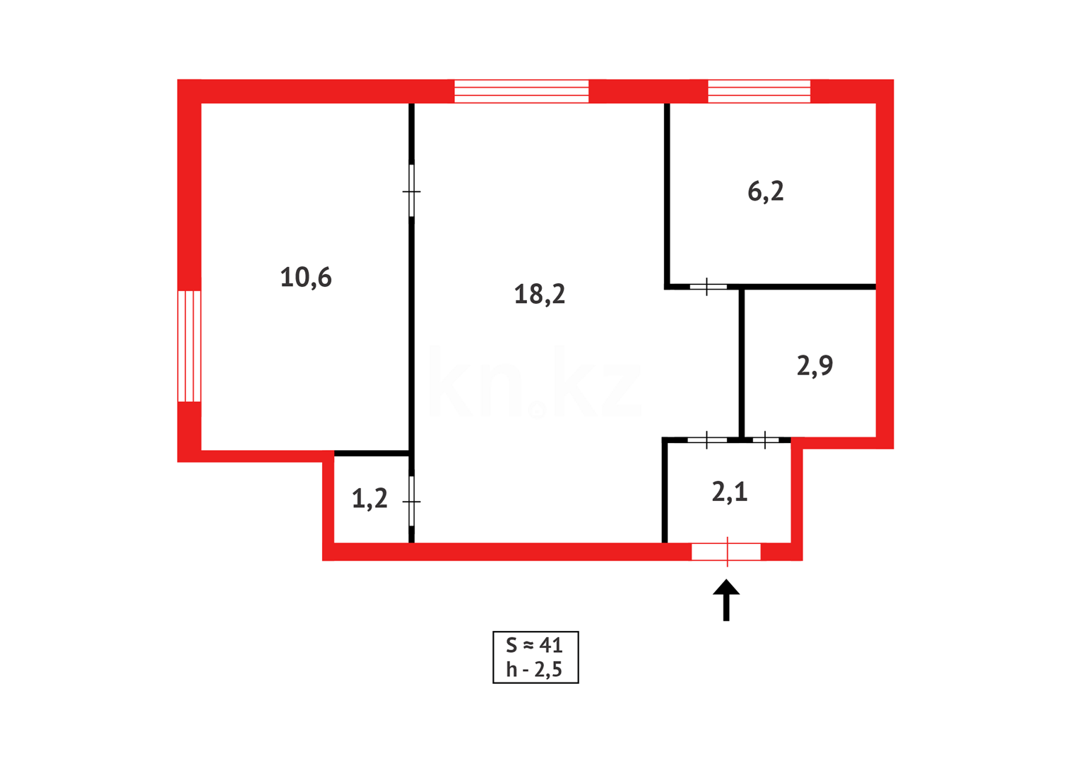 Продажа 2-комнатной квартиры, 41 м², ул. Абая - Продажа квартир в Абае фото 8 из 8