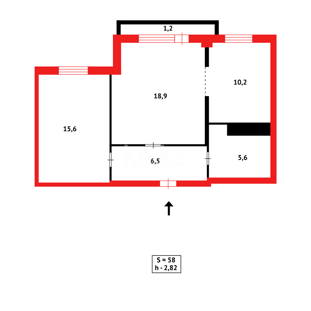 Продажа 2-комнатной квартиры, 58 м² в Караганде - фото 19