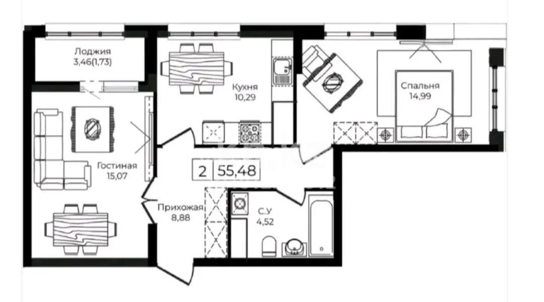 Продажа 2-комнатной квартиры, 55 м² - Продажа квартир от собственников в Астане - страница 36 фото 1 из 1