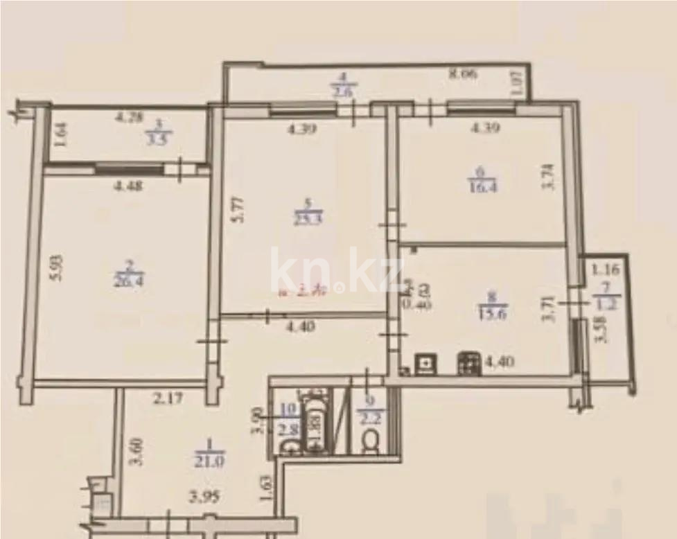Продажа 3-комнатной квартиры, 117.5 м² - Продажа квартир в Ауэзовском р-не Алматы - страница 6 фото 1 из 1