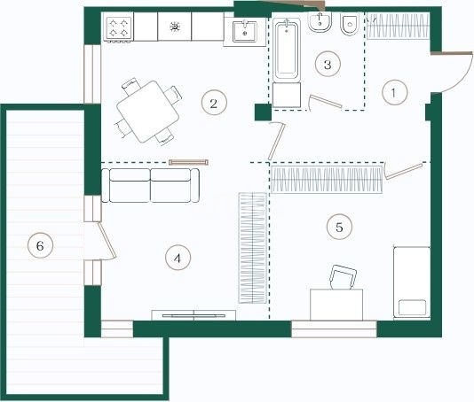 Продажа 2-комнатной квартиры, 58.1 м² - Продажа  двухкомнатных квартир в новостройках Алматы - страница 16 фото 3 из 8