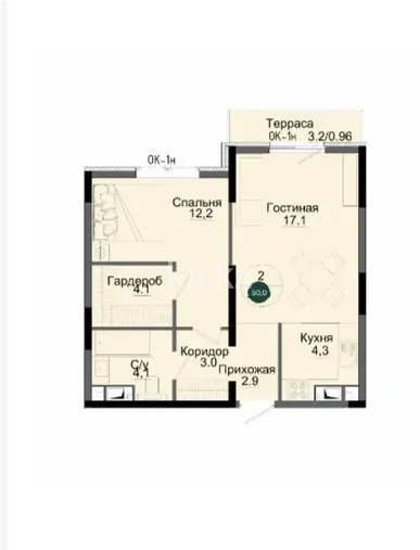 Продажа 2-комнатной квартиры, 50.3 м², ул. Утепова, дом  31 - Продажа квартир в Казахстане фото 1 из 1