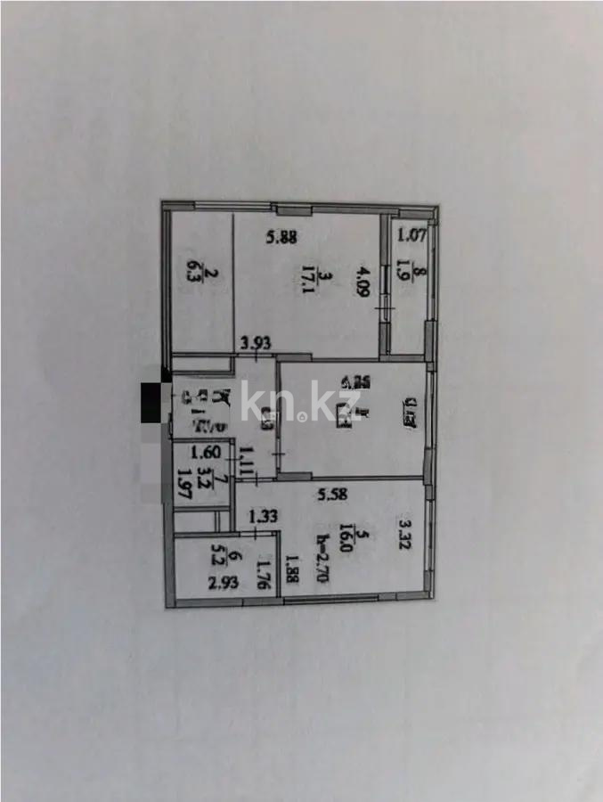 Продажа 3-комнатной квартиры, 72 м², ул. Рыскулова, дом  16/3 - Продажа квартир в Казахстане фото 2 из 2