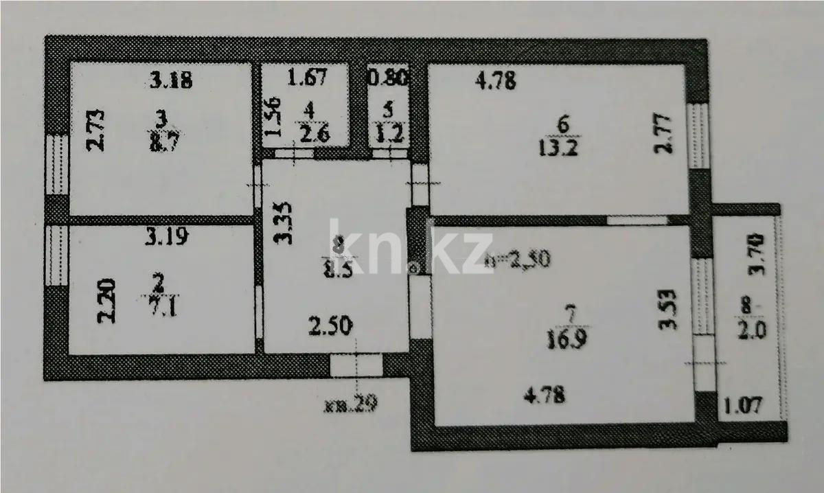 Продажа 3-комнатной квартиры, 60.2 м², ул. Куйши Дина, дом  40 в Астане - фото 3