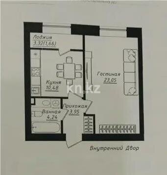 Продажа 1-комнатной квартиры, 43.33 м² в Астане - фото 4