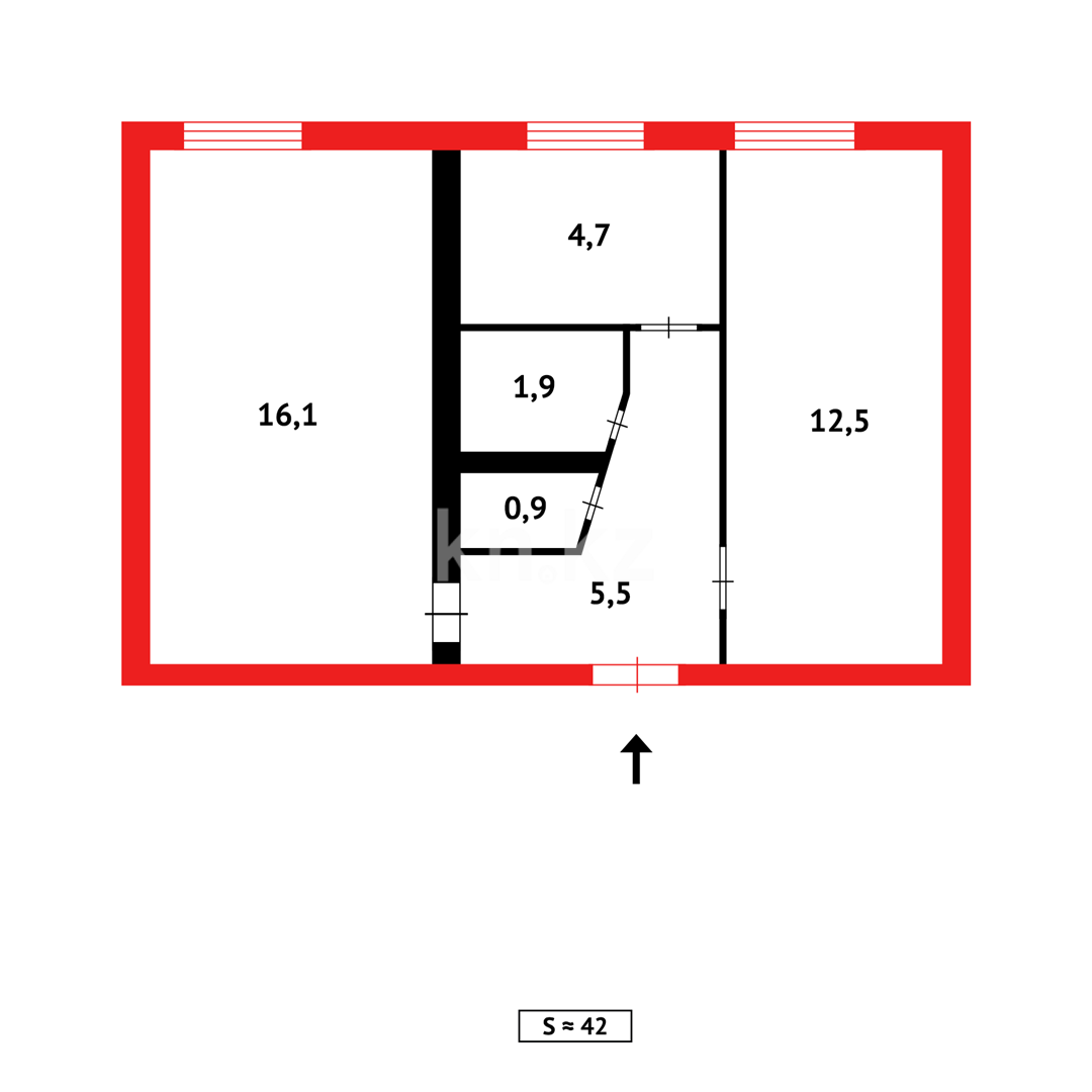 Продажа 2-комнатной квартиры, 42 м² в Астане - фото 10