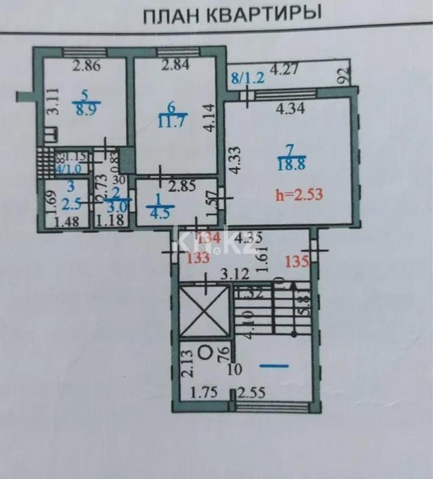 Продажа 2-комнатной квартиры, 54 м², мкр-н Голубые Пруды, дом  12 - Продажа  двухкомнатных квартир в Караганде без посредников фото 1 из 1
