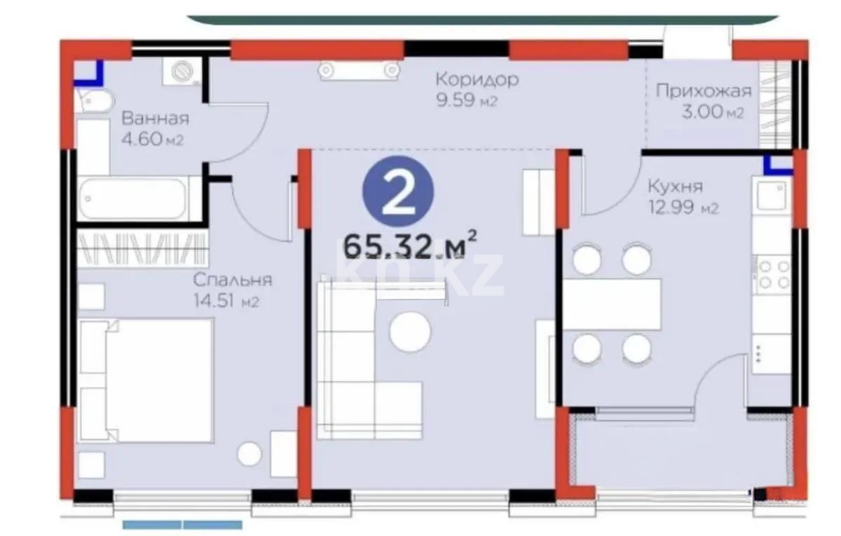 Продажа 2-комнатной квартиры, 65 м² - Продажа квартир в Алматы - страница 6 фото 1 из 1