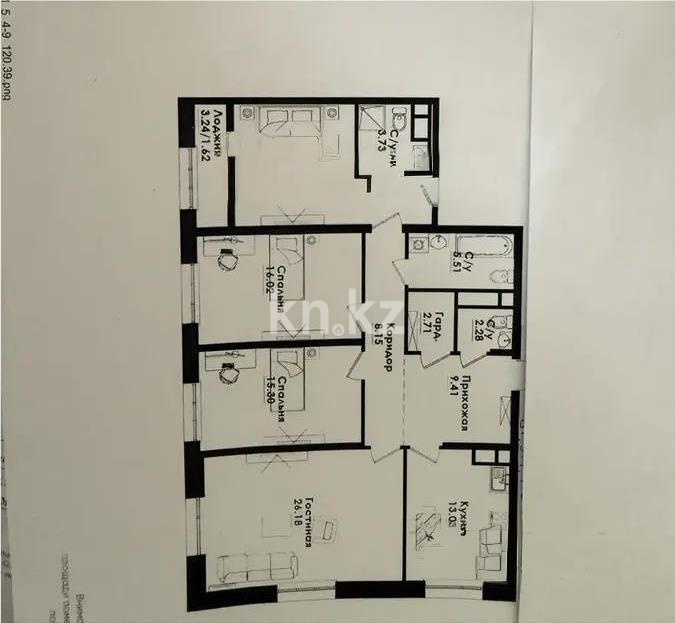 Продажа 4-комнатной квартиры, 118 м² - Продажа четырехкомнатных квартир в Алматы фото 4 из 4