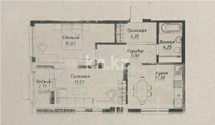 Продажа 2-комнатной квартиры, 62.96 м², ул. Е-430, дом  1 стр - Продажа квартир в новостройках Астаны с фото фото 1 из 1