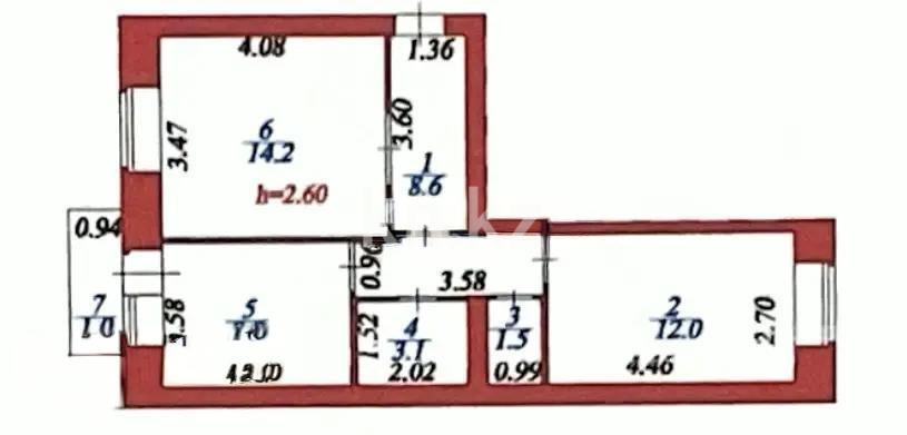 Продажа 2-комнатной квартиры, 49.2 м² - Продажа дач в Костанае фото 7 из 7