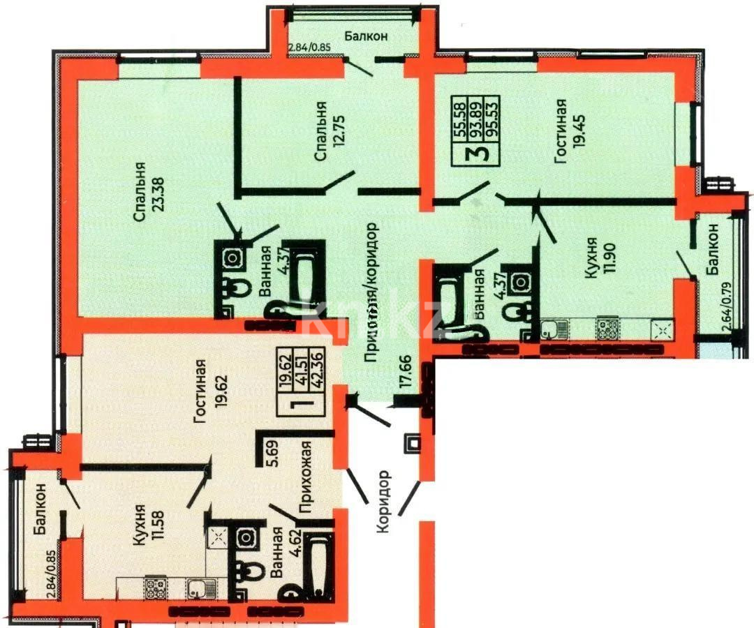 Продажа 4-комнатной квартиры, 138 м², ул. Серкебаева, дом  22 - Продажа  четырехкомнатных квартир в Астане фото 1 из 1