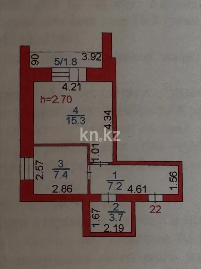 Продажа 1-комнатной квартиры, 35 м², ул. Коммунистическая, дом  19/4 - Продажа  однокомнатных квартир в Караганде фото 1 из 1