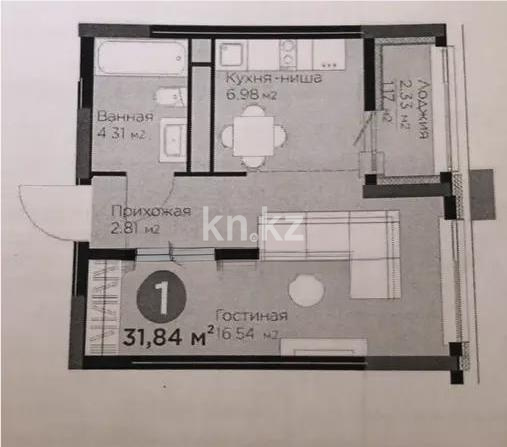Продажа 1-комнатной квартиры, 32 м², пр. Туран, дом  55/5 в Астане