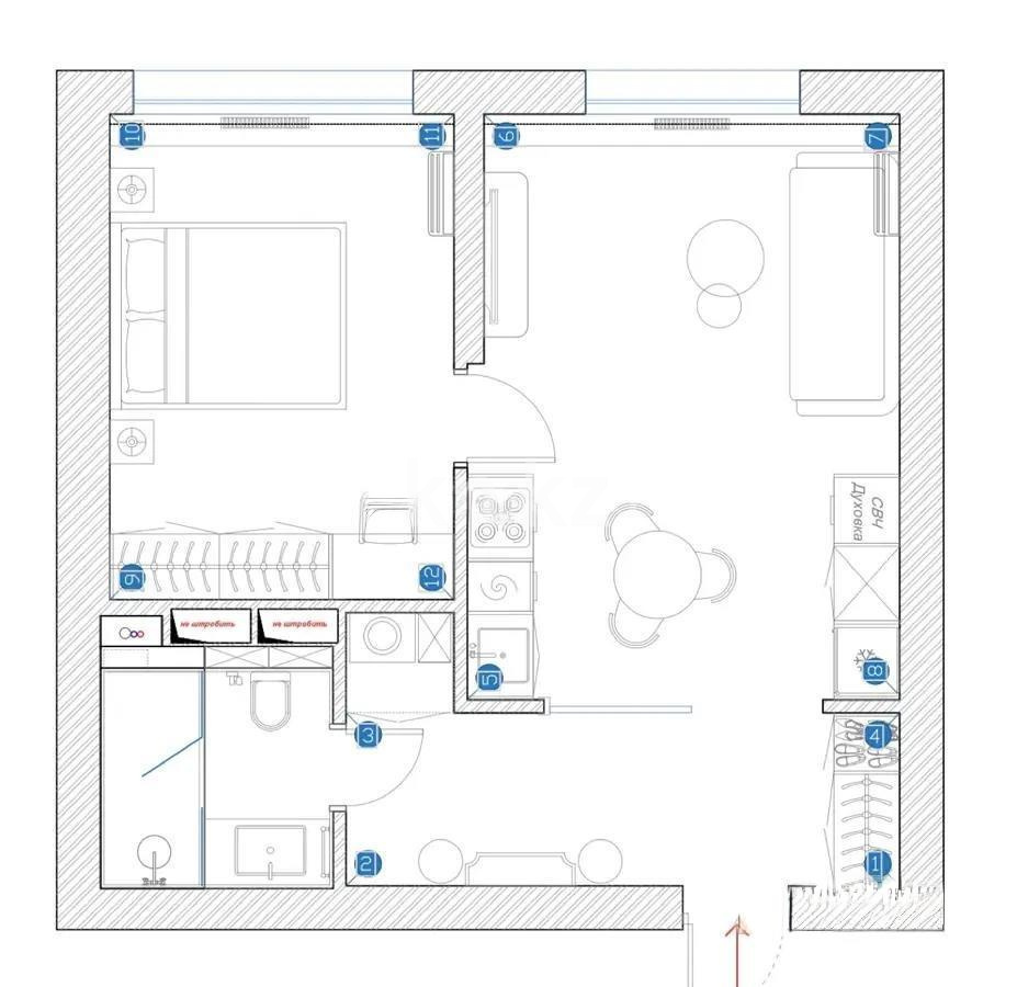 Продажа 2-комнатной квартиры, 45 м², ул. Сатпаева, дом  82 в Алматы